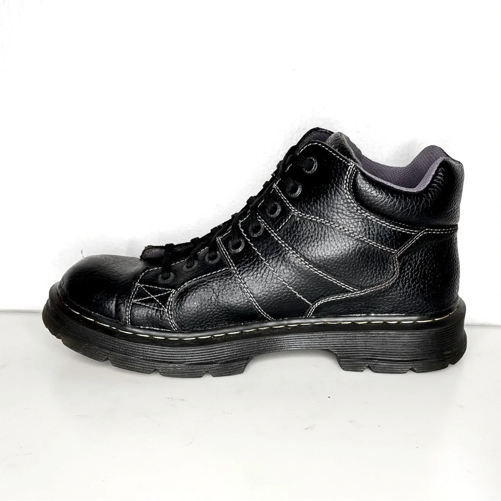 Dr Martens Morris Black Leather Lace Up Ankle Boots Mens Size 12